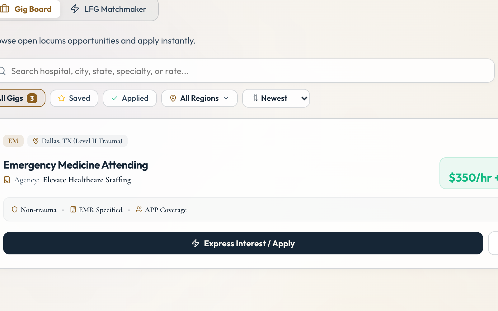 Locums Jobs Portal Feature Preview